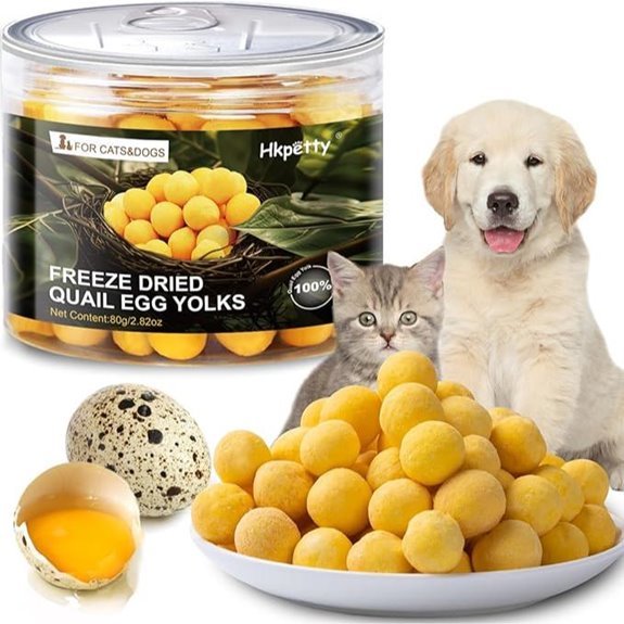 Hkpetty Freeze Dried Quail Egg Yolk Treats for Pets