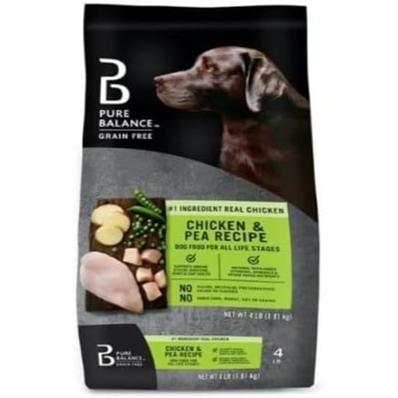 Pure Balance Grain-Free Chicken and Pea Recipe Dry Dog Food 4 lbs- Pack 1