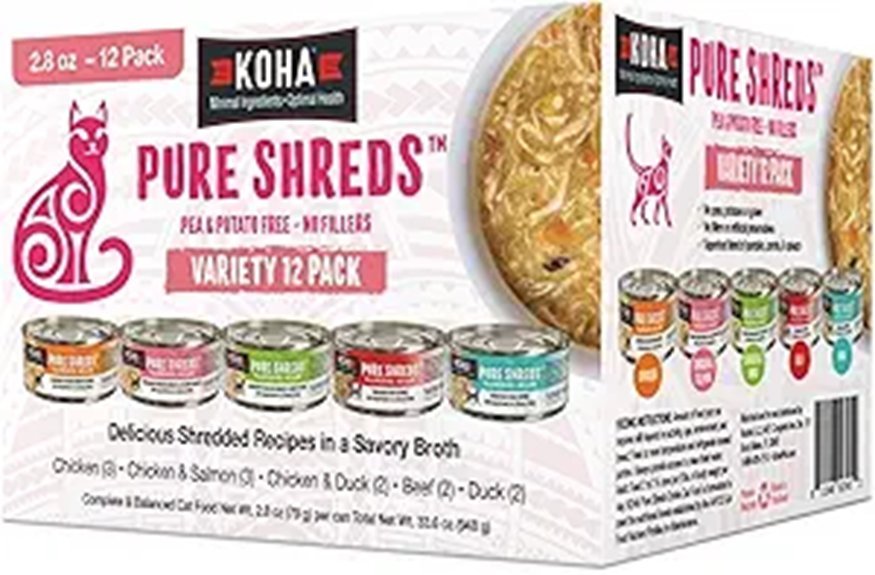 KOHA Pure Shreds High Protein Cat Food Variety Pack