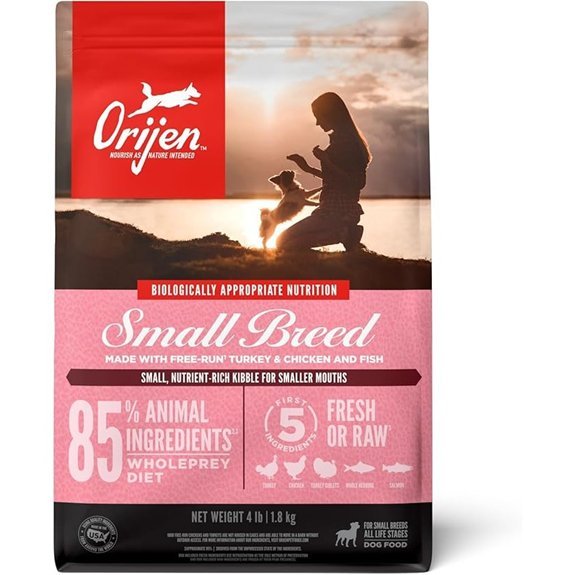 ORIJEN Grain Free High Protein Dry Dog Food Small Breed Recipe 4lb Bag