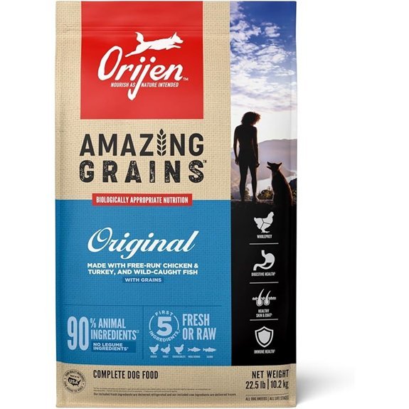 ORIJEN Amazing Grains High Protein Dry Dog Food Original Recipe 22.5lb Bag