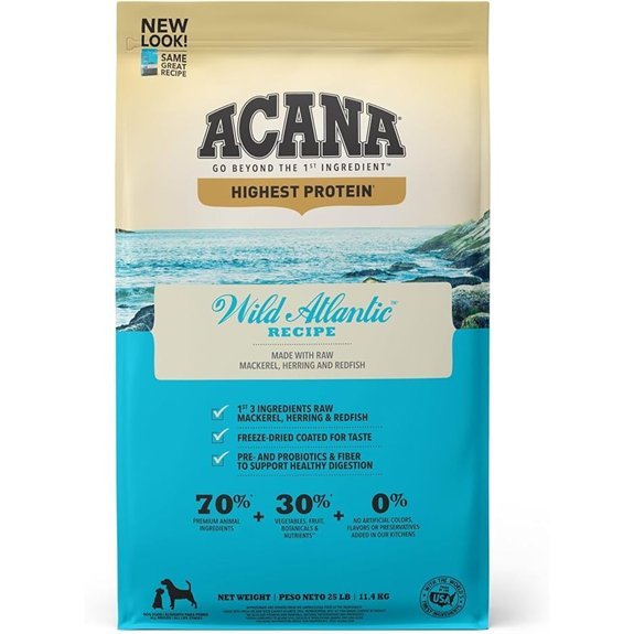 ACANA Highest Protein Grain Free Dry Dog Food Wild Atlantic Recipe 25lb Bag