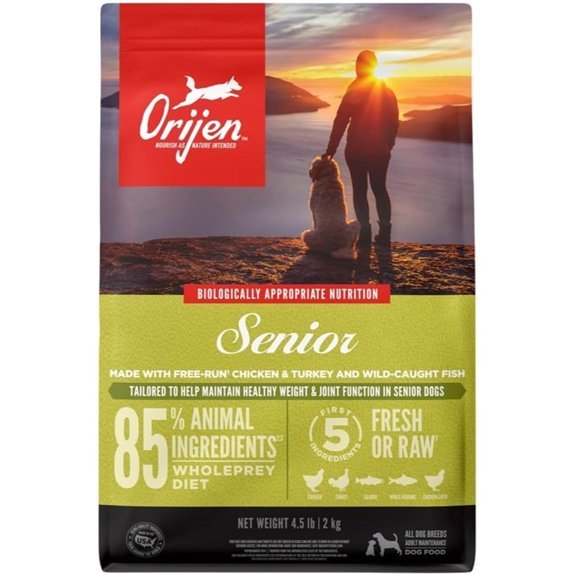 ORIJEN Grain Free High Protein Dry Dog Food Senior Recipe 4.5lb Bag