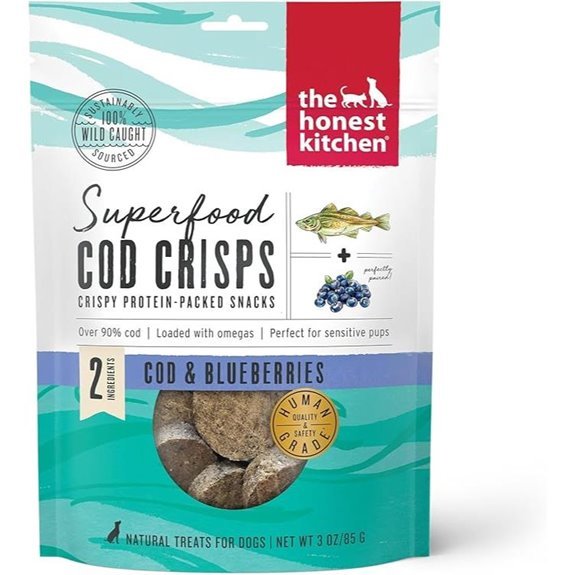 The Honest Kitchen Human Grade Superfood Cod Crisps: Cod & Blueberry 3 oz