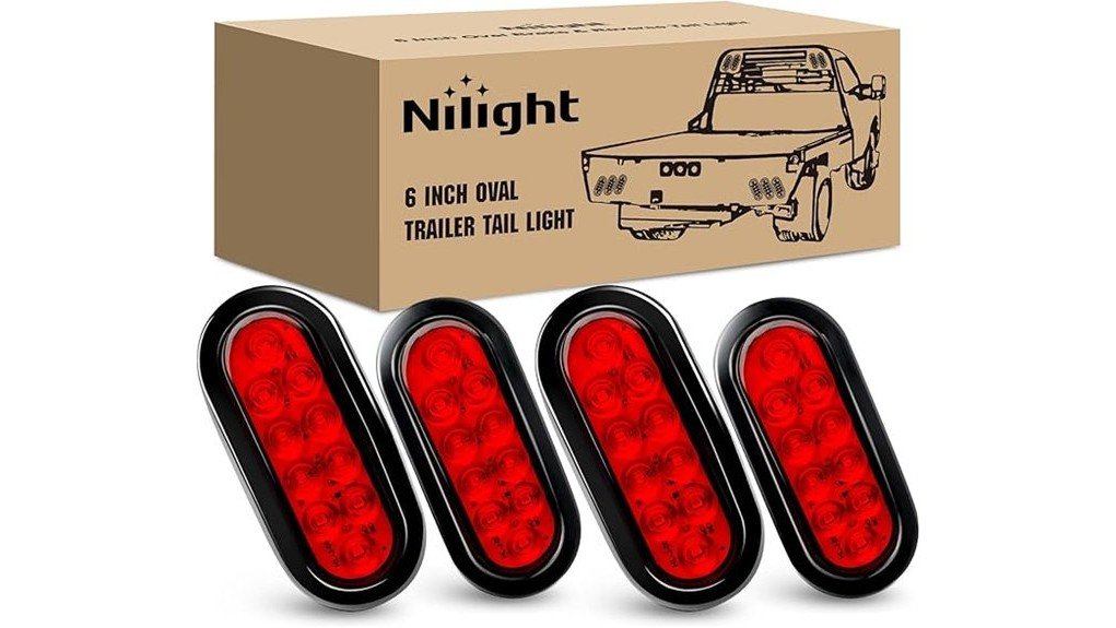 oval red trailer lights