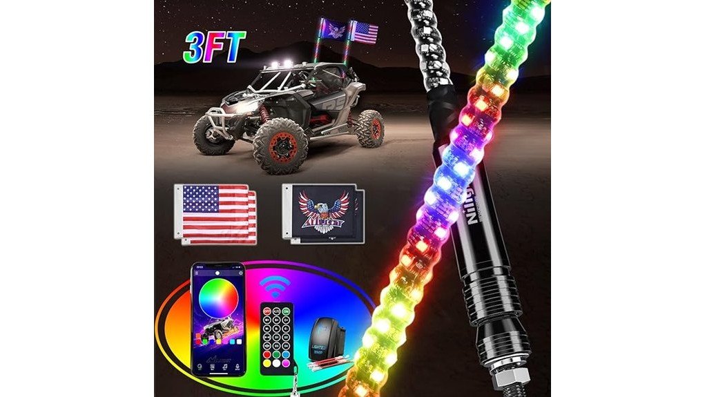 rgb led whip lights