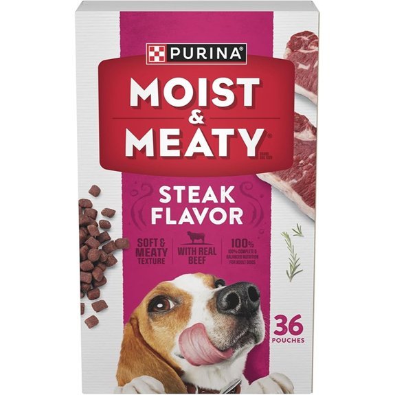 Purina Moist and Meaty Steak Flavor Soft Dog Food Pouches - 36 ct. Pouch