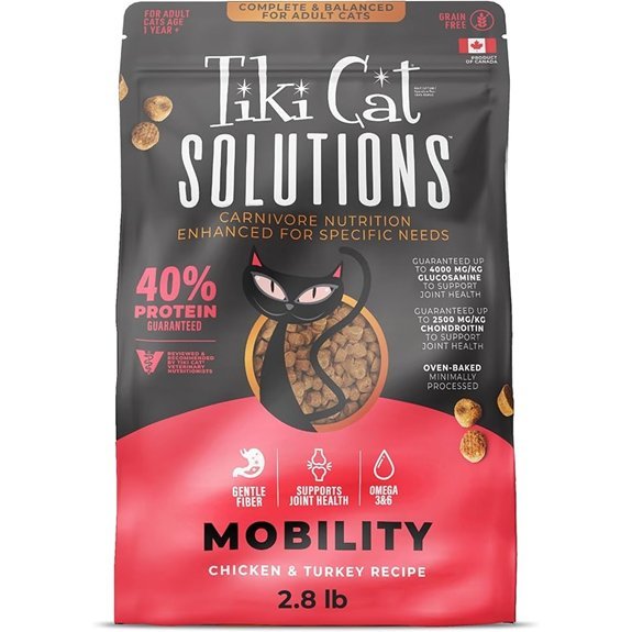 Tiki Cat Solutions Dry Cat Food Mobility Chicken & Turkey 2.8 lbs. Bag