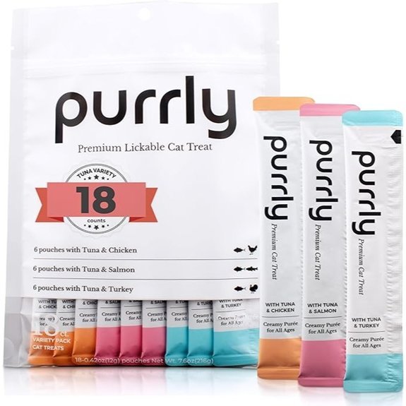 Purrly Cat Treat Snack Tuna Variety Packs (18 Count)
