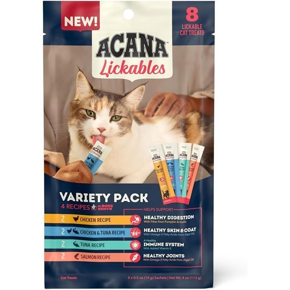 ACANA Lickables Cat Treats Variety Pack: .5oz Tubes (8 Count 2 of Each)