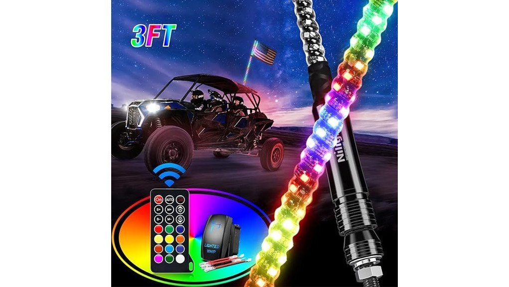 vibrant led whip lights