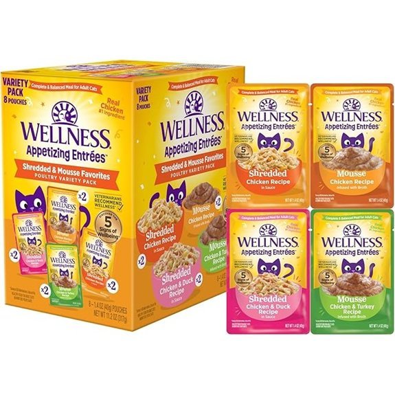 Wellness Shredded & Mousse Wet Cat Food 8 Pack