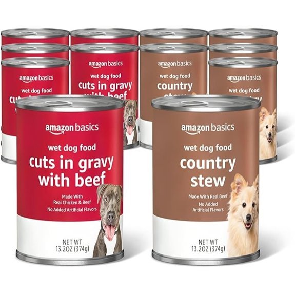 Amazon Basics Wet Dog Food Variety Pack (12 Cans)