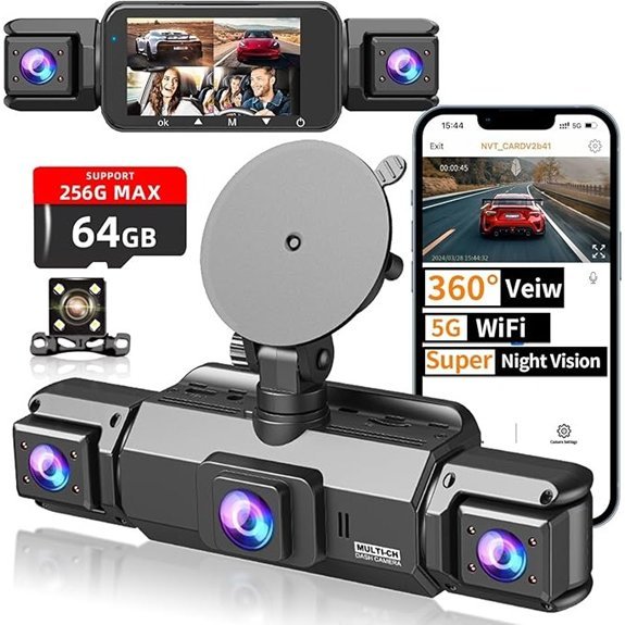 4 Channel 360° Dash Cam with Night Vision