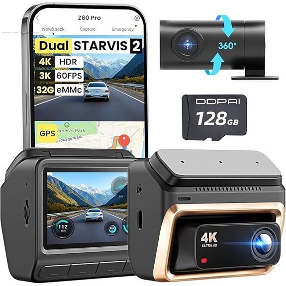 DDPAI 4K Dual Dash Cam with Free 128G Card