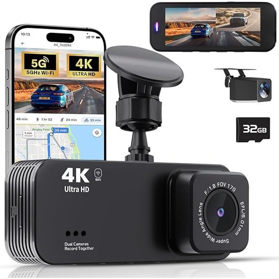 Dash Camera for Cars 4K Full HD Dual Dash Cam