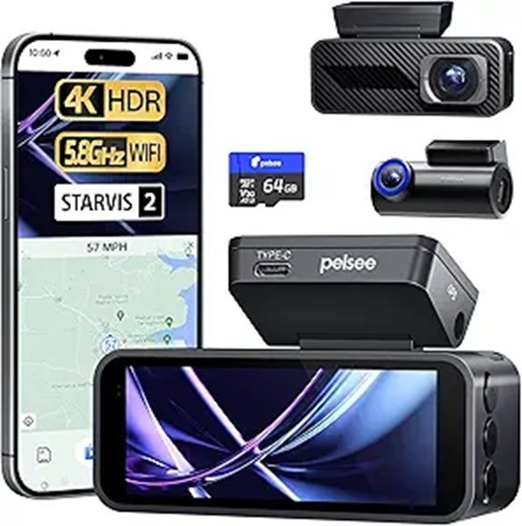 Pelsee P1 Pro 4K Dual Dash Cam