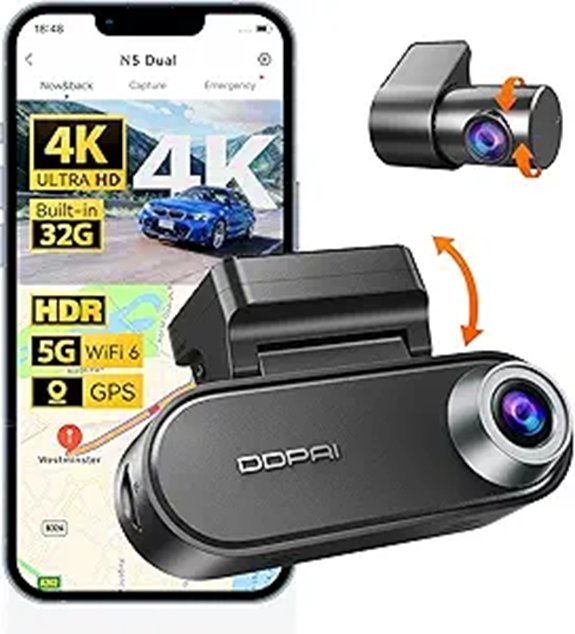 DDPAI 4K Dash Cam Front and Rear