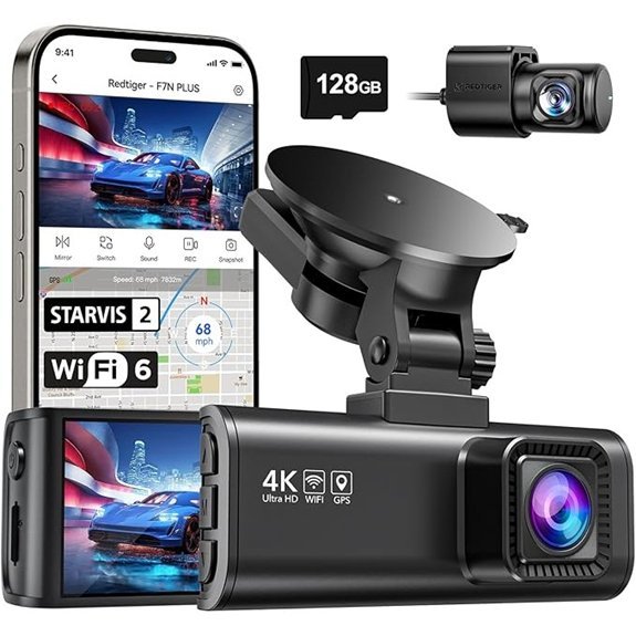 REDTIGER 4K Dash Cam with Front and Rear