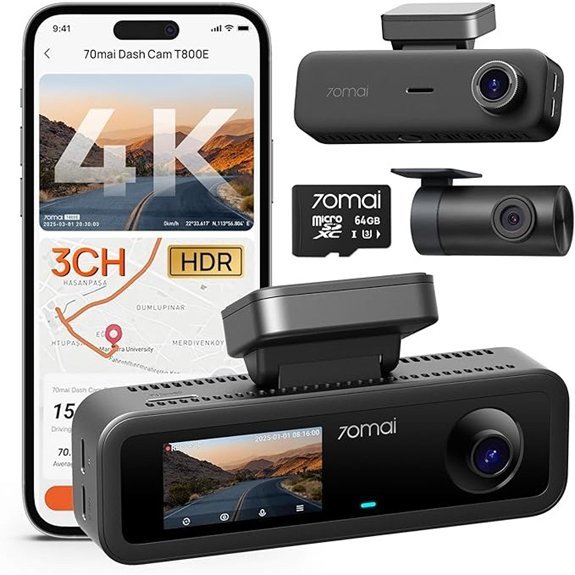 70mai 4K Dash Cam with GPS and Wi-Fi