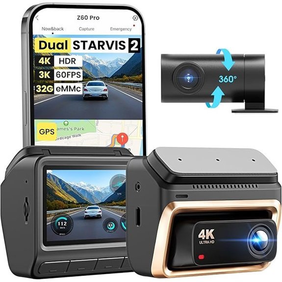 DDPAI 4K Dual Dash Cam with Night Vision