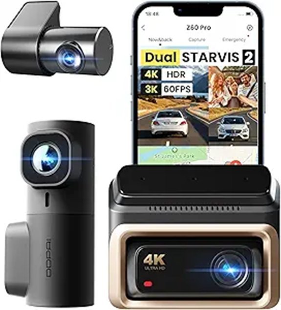 DDPAI 4K 3 Channel Dash Cam with Night Vision