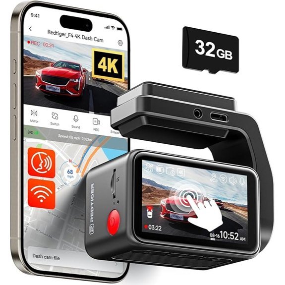REDTIGER F4 4K Dash Cam with Night Vision
