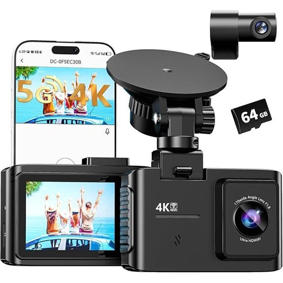 4K Dual Channel Dash Cam with Night Vision