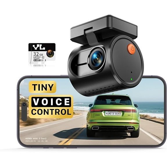 KAWA 2K Tiny Dash Cam with Voice Control