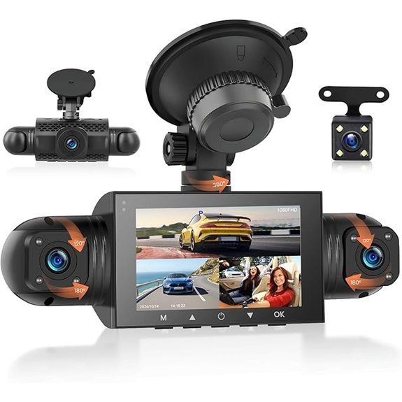 360 Degree 4 Channel Dash Cam with Night Vision