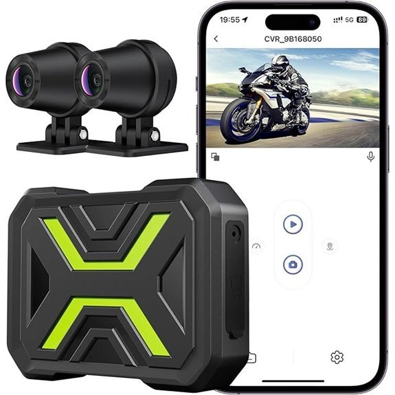 Motorcycle Dash Cam with Front and Rear 1080p