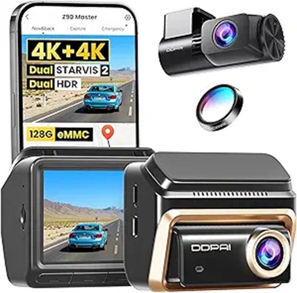 DDPAI Dual 4K Dashcam with 128G eMMC