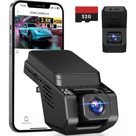 Dash Cam Dual Camera with Night Vision and 32GB Card