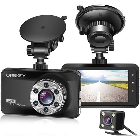 ORSKEY Dual Dash Cam 1080P with Night Vision