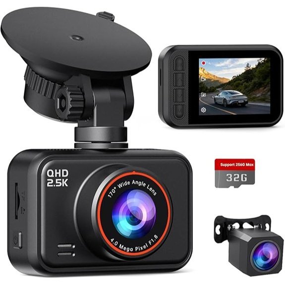 Dual Dash Cam Front and Rear with Night Vision