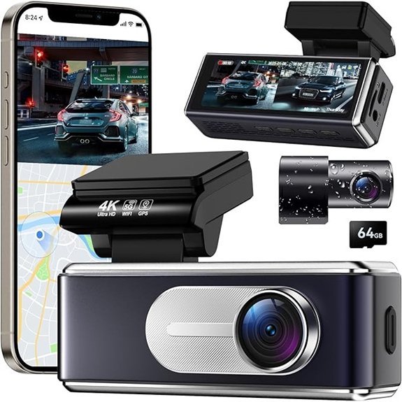 4K HD Dual Dash Camera with Wi-Fi & GPS