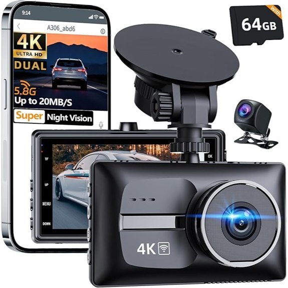 4K Front and FHD Rear Dual Dash Cam