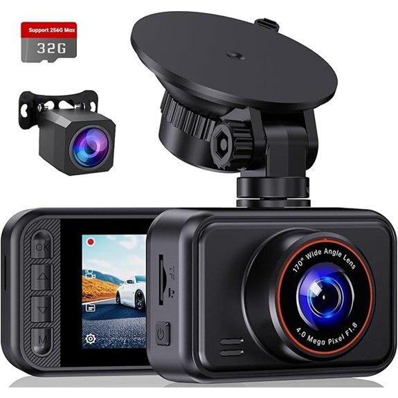 2.5K Dual Dash Cam with Night Vision & Monitor