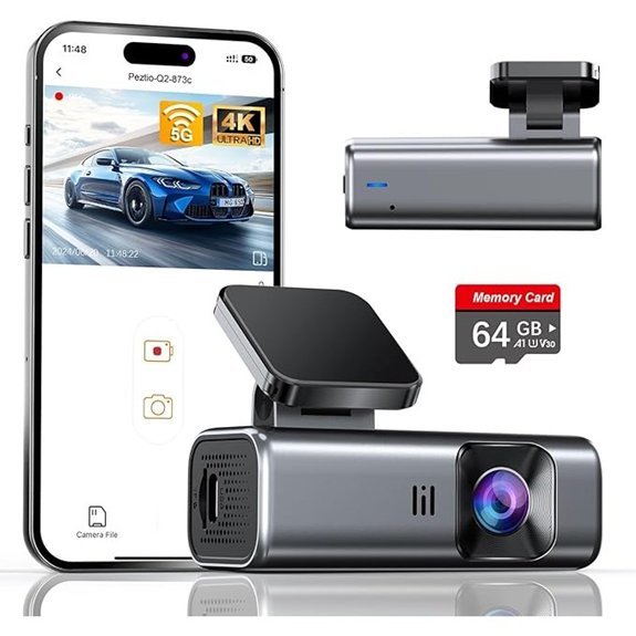 4K Dash Cam with 5G WiFi and Night Vision