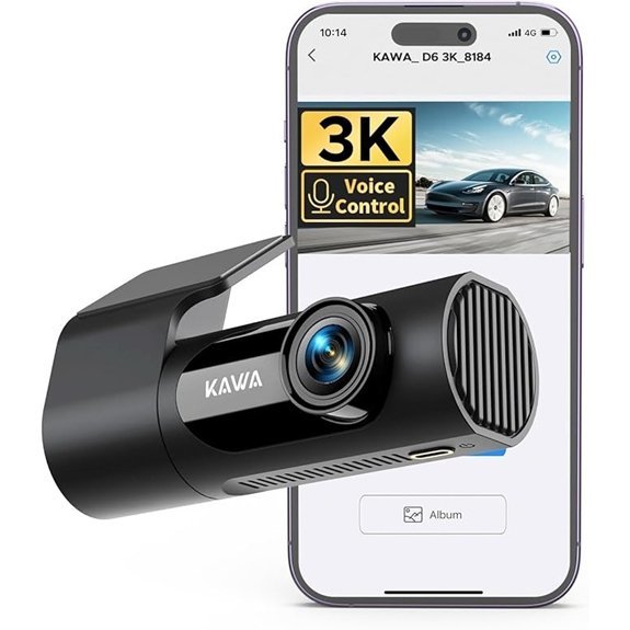 KAWA 2K WiFi Dash Cam for Cars