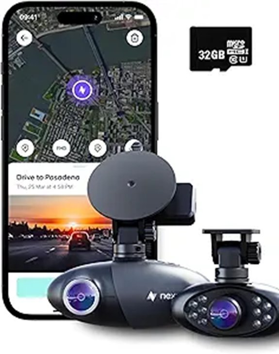 Nexar Pro Dual Dash Cam with 32GB SD Card