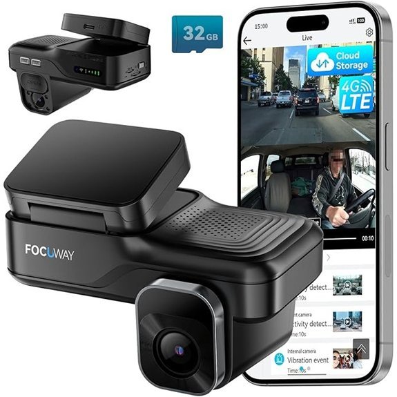 Dash Cam Front Inside with Remote Live-View