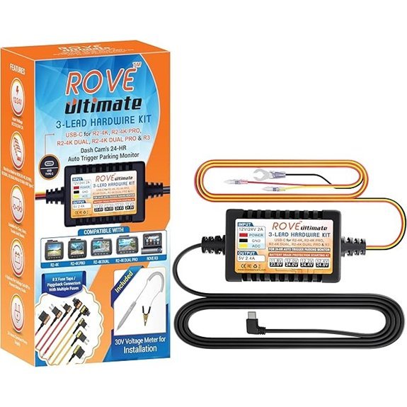ROVE Ultimate Dash Cam Hardwire Kit with USB-C
