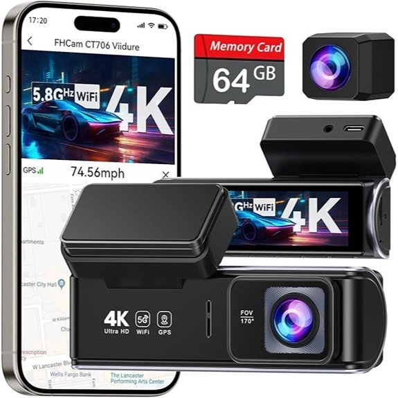 UVVlO 4K/2K Front and Rear Dash Cam
