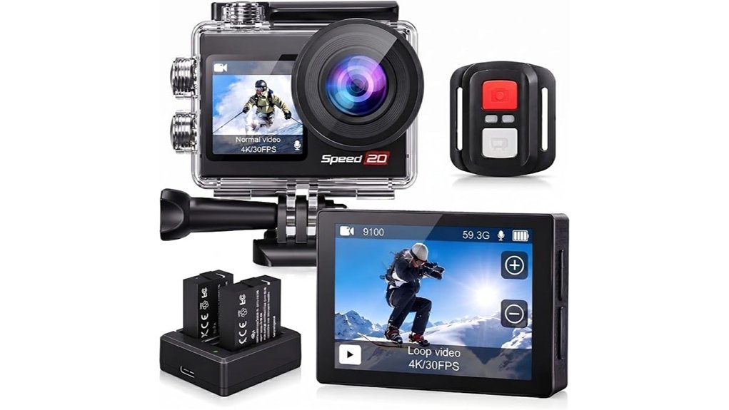 4k waterproof touchscreen camera