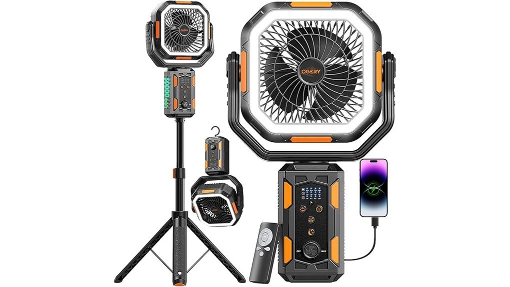 adjustable height camping fan