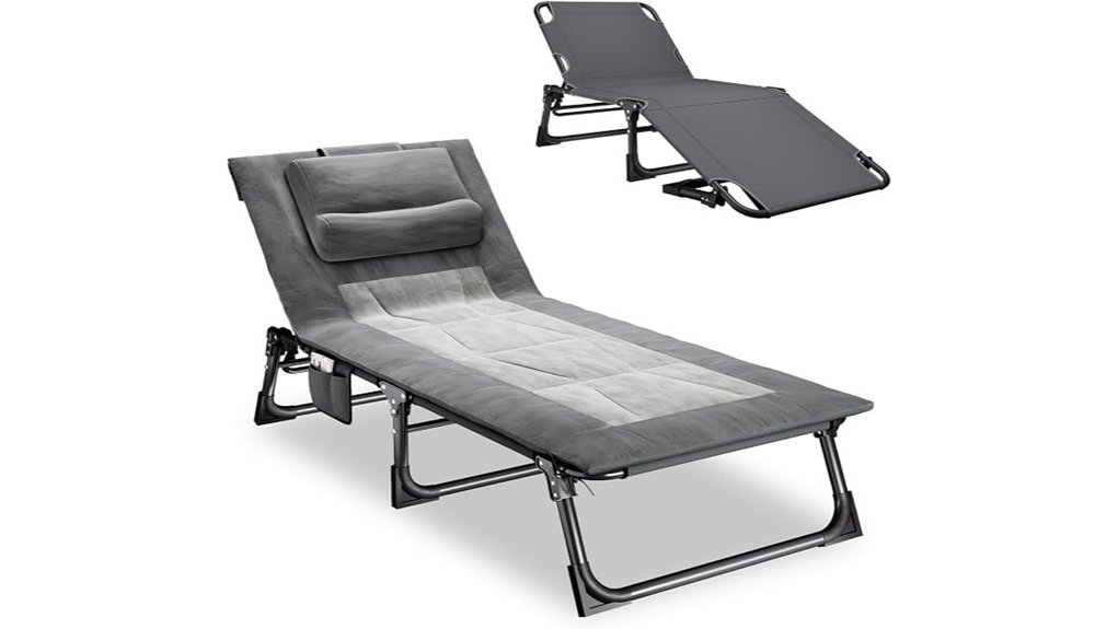 adjustable reclining camping cot