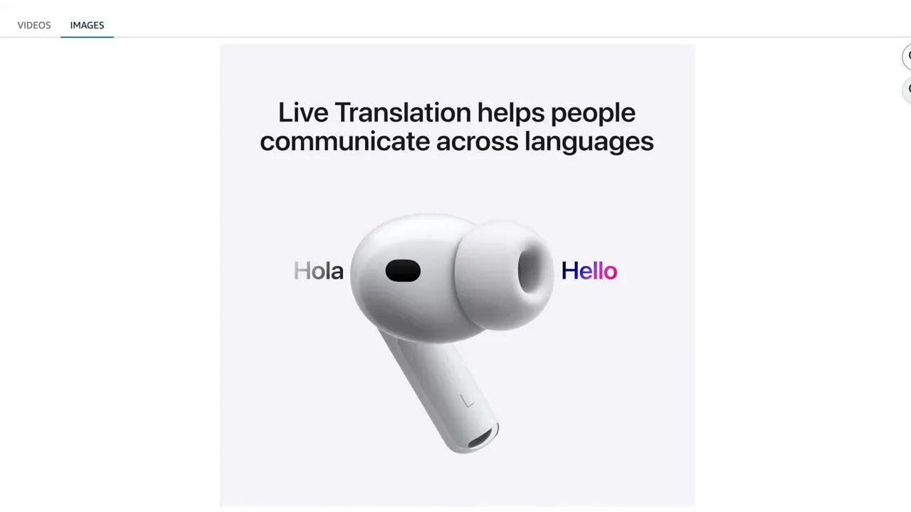 AirPods Pro feature image with text about live translation across languages