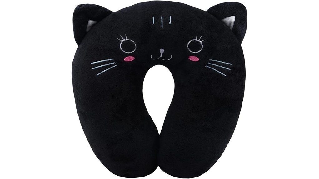 black cat travel pillow