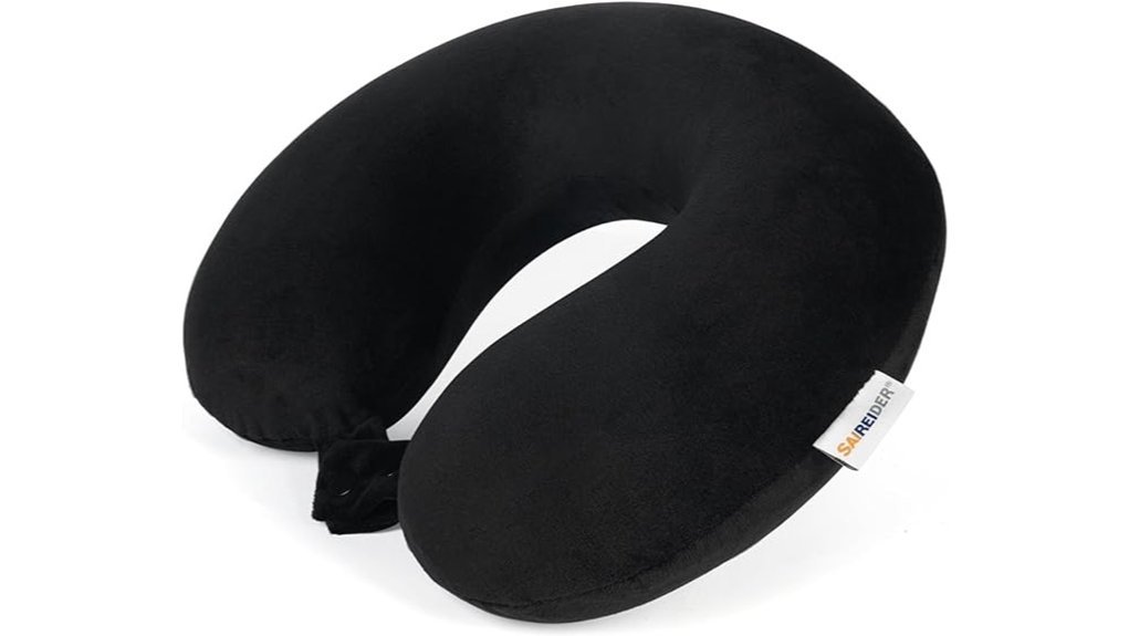 comfortable black travel pillow